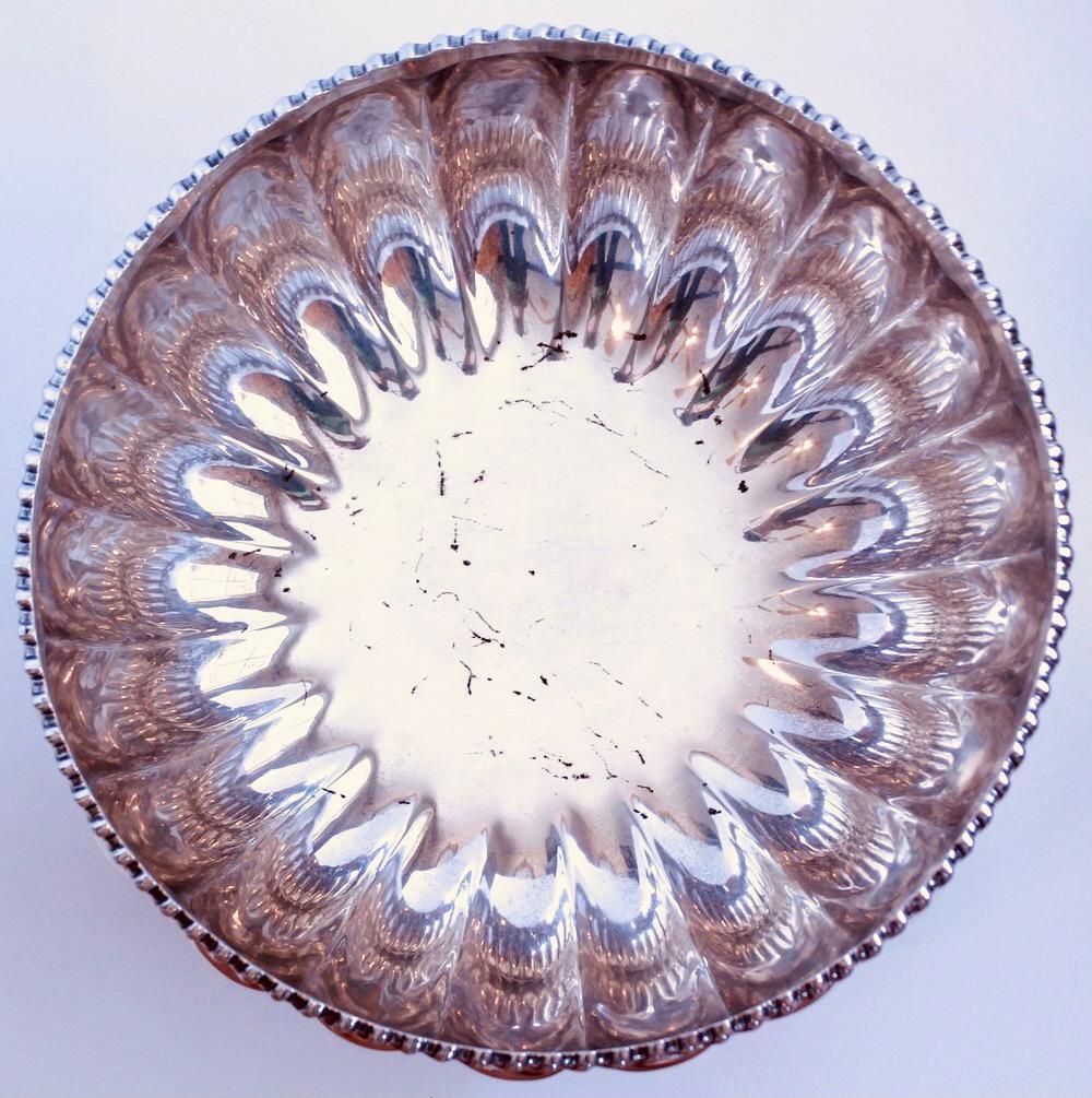 Silver Plate Large Old Sheffield Silver On Copper Footed Bowl Or Champagne/Wine Cooler, 19th  For Sale