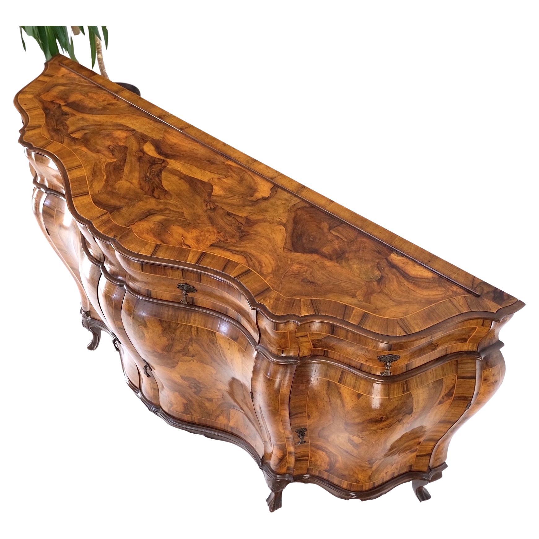Large Olive Burl Wood Patches Veneer Bombay Dresser Sideboard Credenza Dresser 5