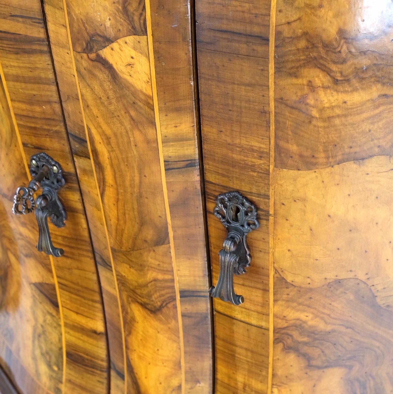 Renaissance Revival Large Olive Burl Wood Patches Veneer Bombay Dresser Sideboard Credenza Dresser