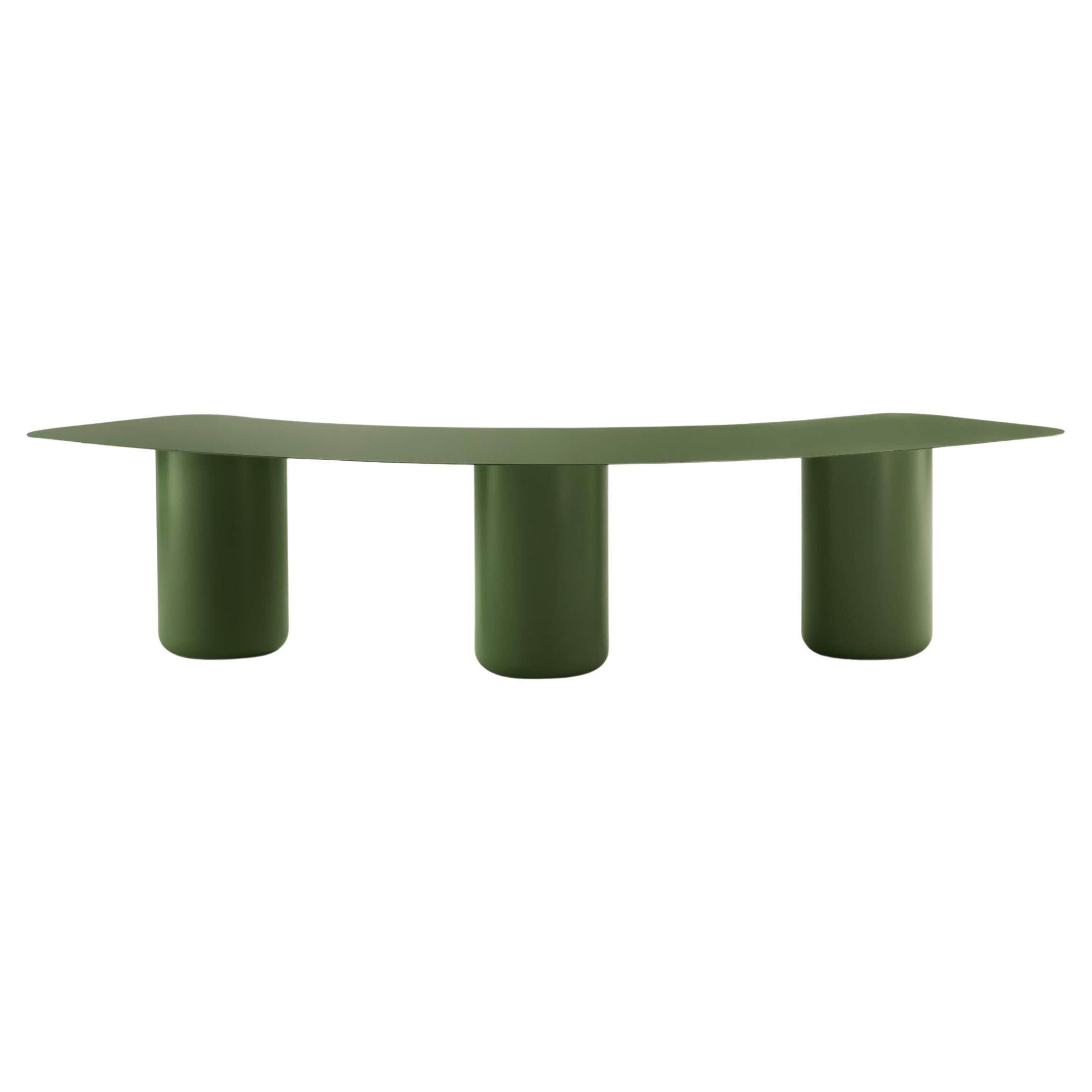 Large Olive Green Curved Bench by Coco Flip For Sale