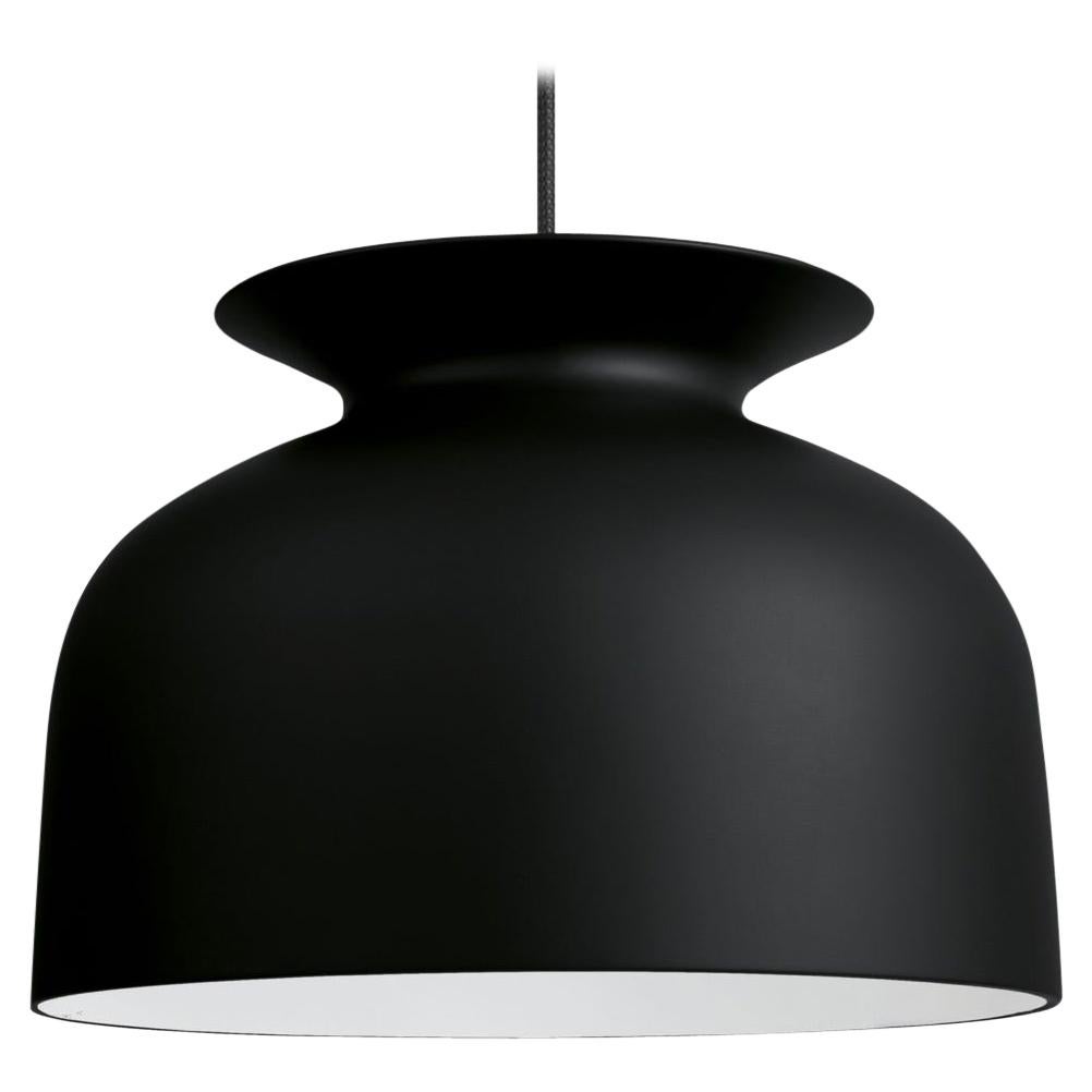 Large Oliver Schick Ronde Pendant in Matte Black for Gubi For Sale