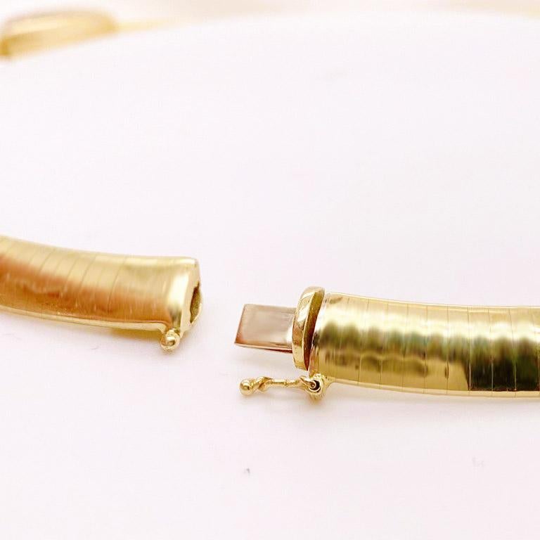 Große Omega Kette Halskette und 1 Karat Diamant-Dreieck- Slider in 14 Karat Gold im Zustand „Neu“ in Austin, TX