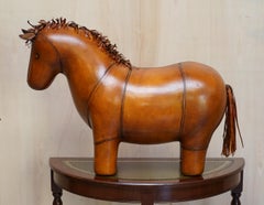 Large Omersa Liberty's Abercrombie & Fitch Style Brown Leather Donkey Pony Stool