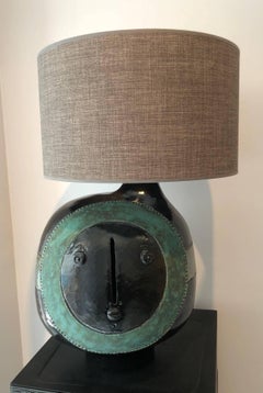 Large One of a Kind Biomorphic Ceramic Base Lamp by Dalo