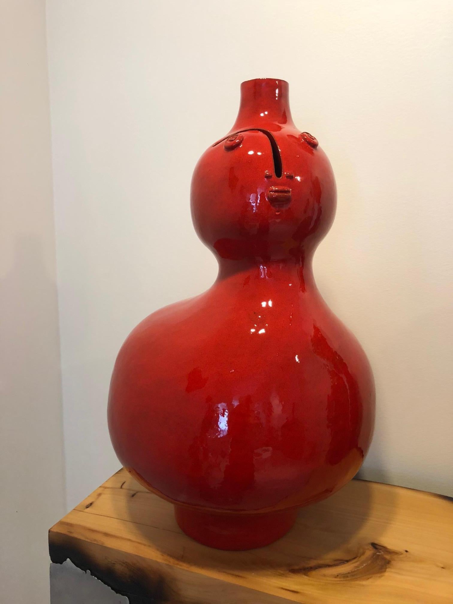 Large One of a Kind Biomorphic Ceramic Base Lamp by Dalo In Excellent Condition In Paris, FR