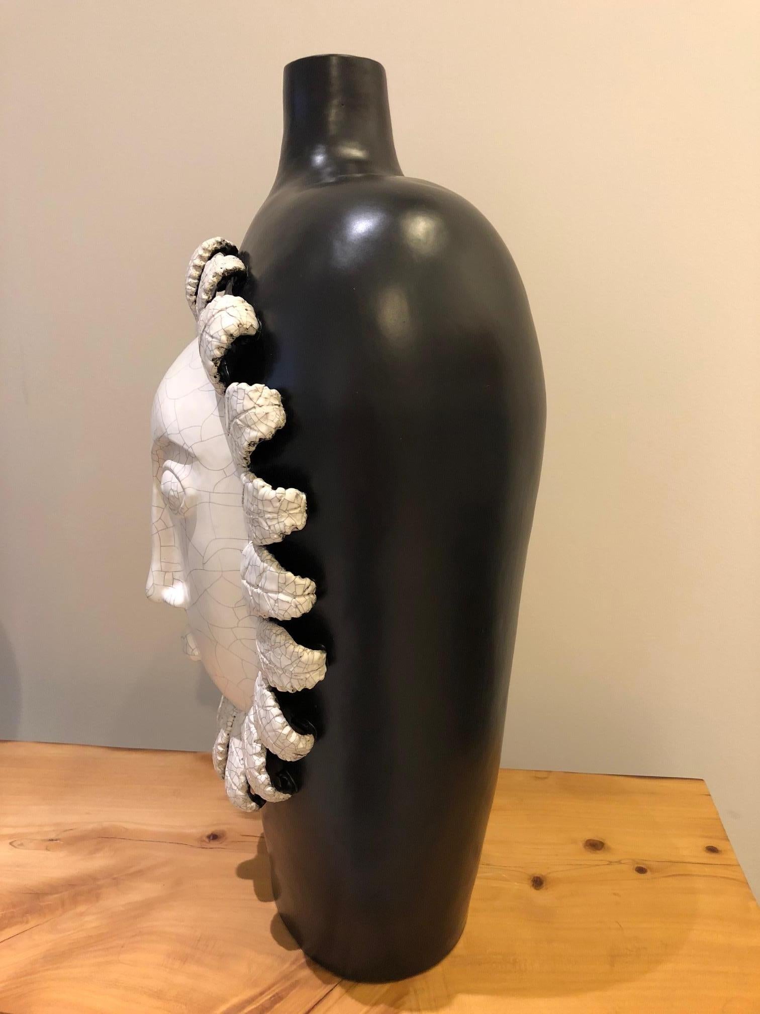 Contemporary Large One of a Kind Biomorphic Ceramic Lamp base 