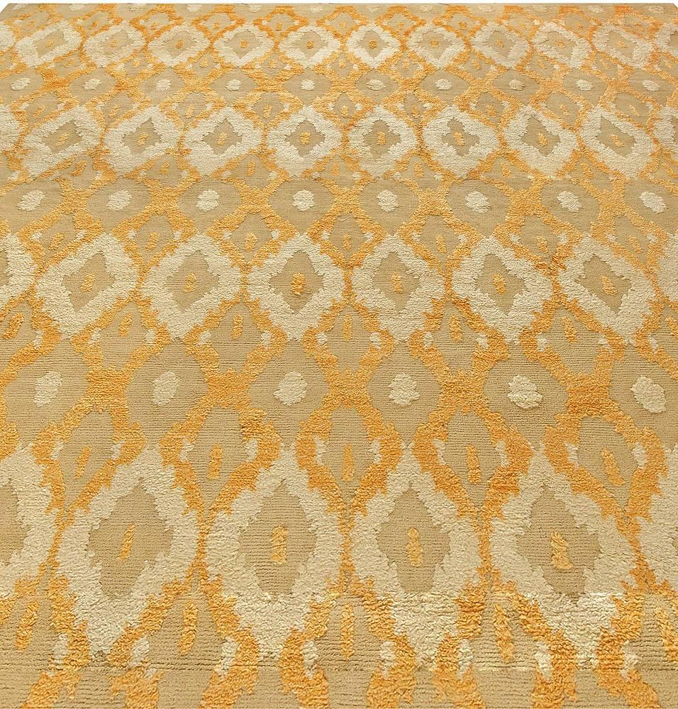 Moderno Grande tappeto in lana fatto a mano Bold Kasuri, unico nel suo genere, di Doris Leslie Blau in vendita