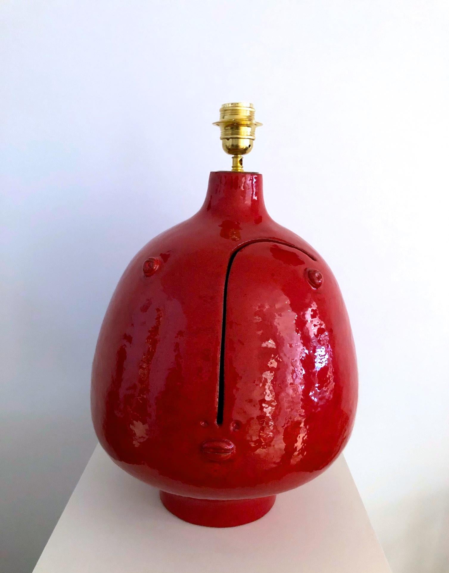 Large One of a Kind Ceramic Base Lamp / Sculpture Signed by Dalo at 1stDibs
