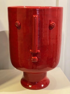 Large One of a Kind Ceramic "Idole" Vase Signed by Dalo