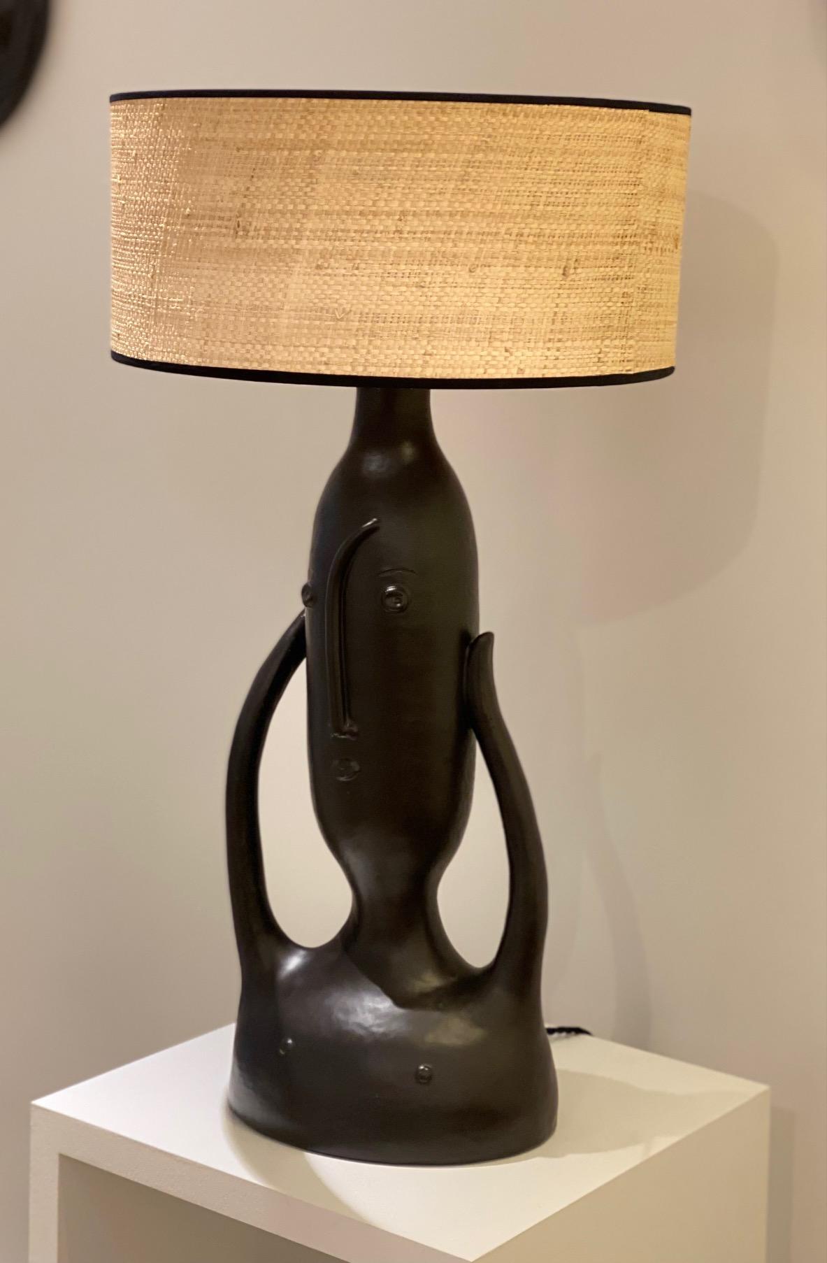 Large One of a Kind Ceramic Lamp Base 
