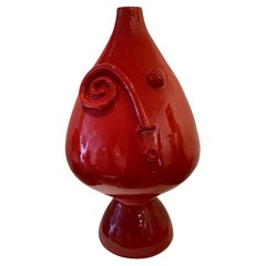 Large One of a Kind Ceramic Lamp Base or Sculpture Vase "Hypnoz" Signed Dalo