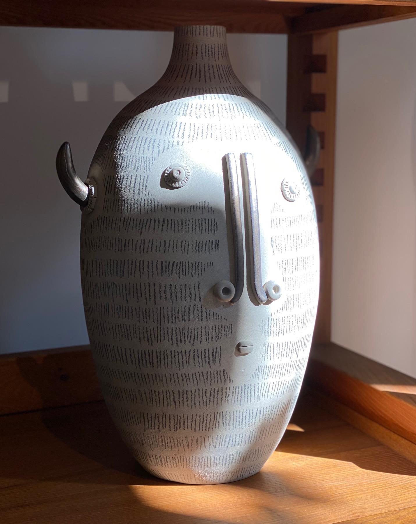 Large One of a Kind Ceramic Lamp Base or Sculpture Vase 
