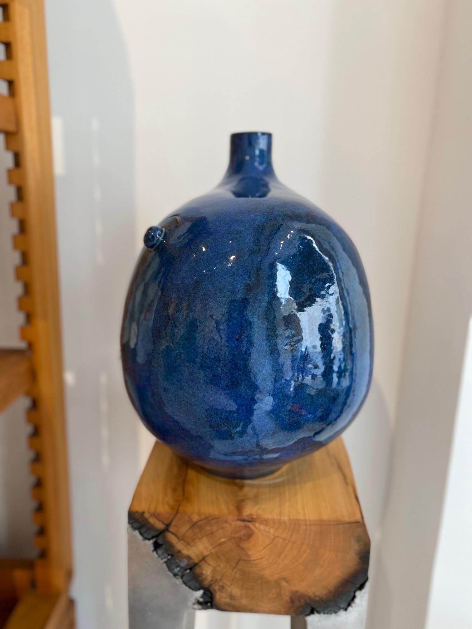 Large One of a Kind Ceramic Lamp Base or Sculpture Vase 