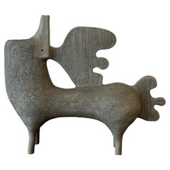 Large One of a Kind Ceramic Sculpture "Brame Du Renne " by BYL