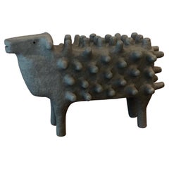 Large One of a Kind Ceramic Sculpture "Sheep" by BYL