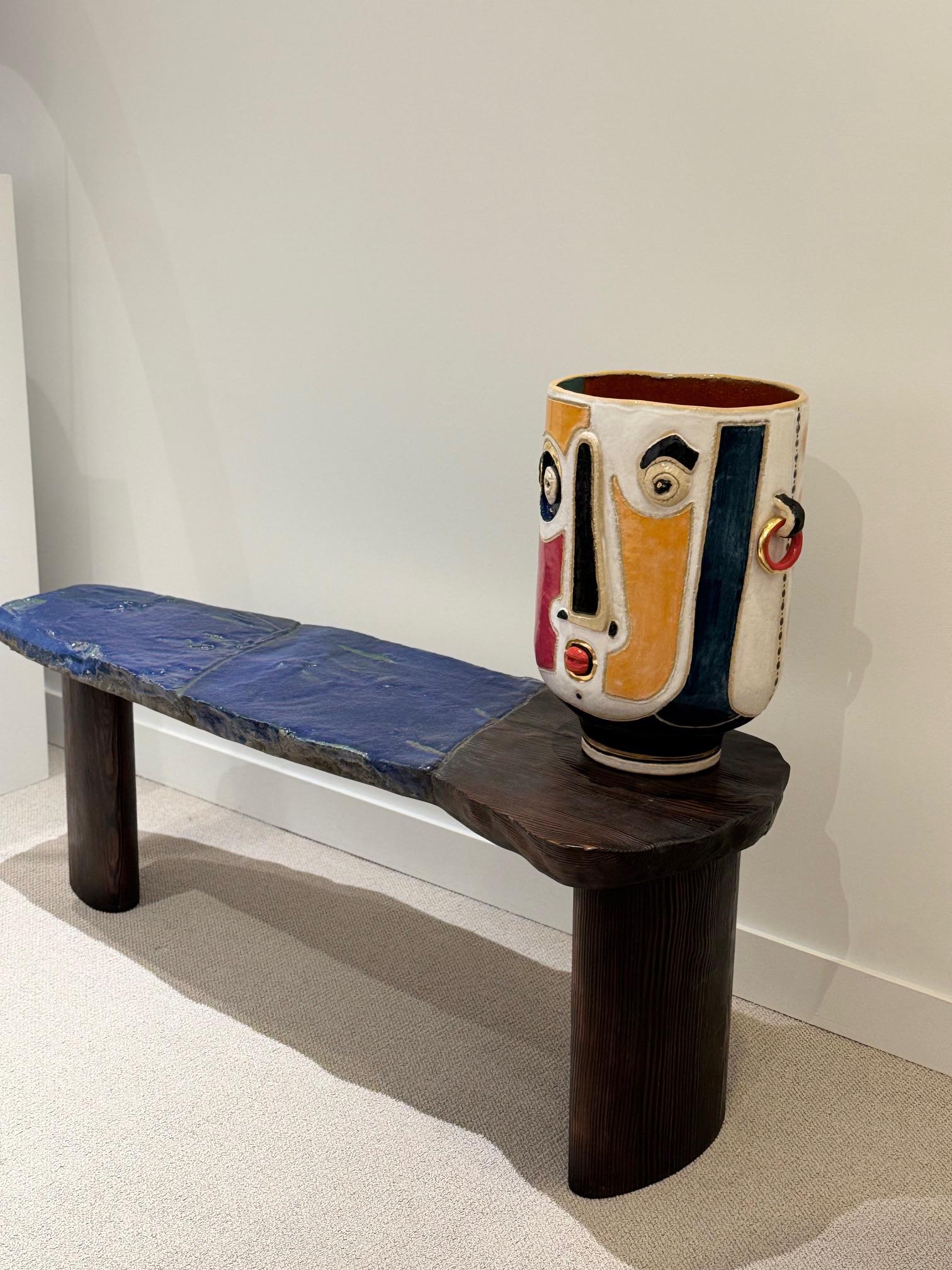 Francese Grande vaso scultura in ceramica unico nel suo genere, firmato Dalo in vendita