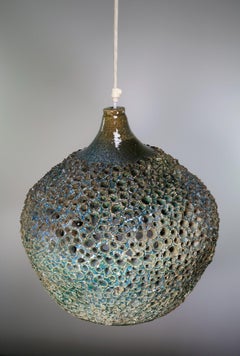 Large One-of-a-Kind Perforated Ceramic Danish Pendant by Sejer Keramik, 1960s