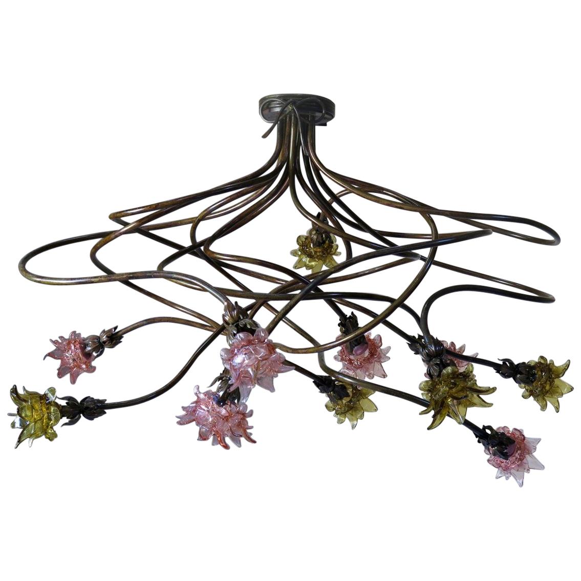 Large One of a Kind French Chandelier, circa 1920s For Sale