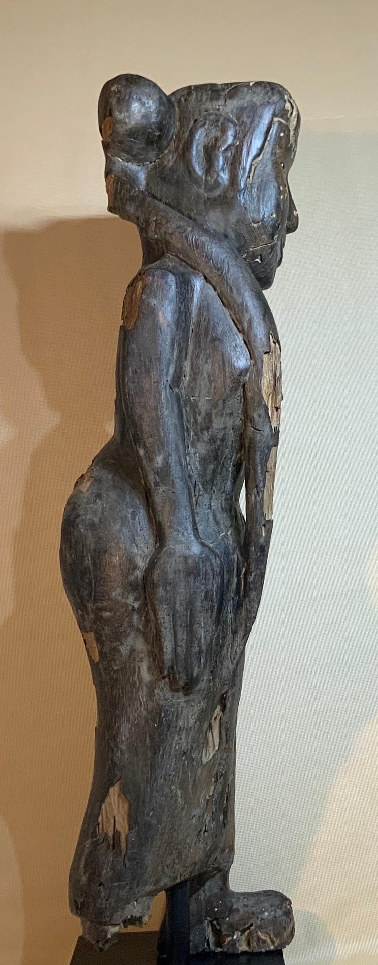 Large One of a Kind Oceanic Art Antique Hand Wood Carving For Sale at