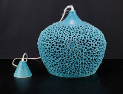 Large One-of-a-Kind Perforated Ceramic Danish Pendant by Sejer Keramik, 1960s