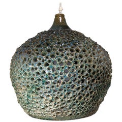 Large One-of-a-Kind Perforated Ceramic Danish Pendant by Sejer Keramik, 1960s