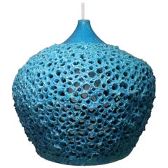 Large One-of-a-Kind Perforated Ceramic Danish Pendant by Sejer Keramik, 1960s