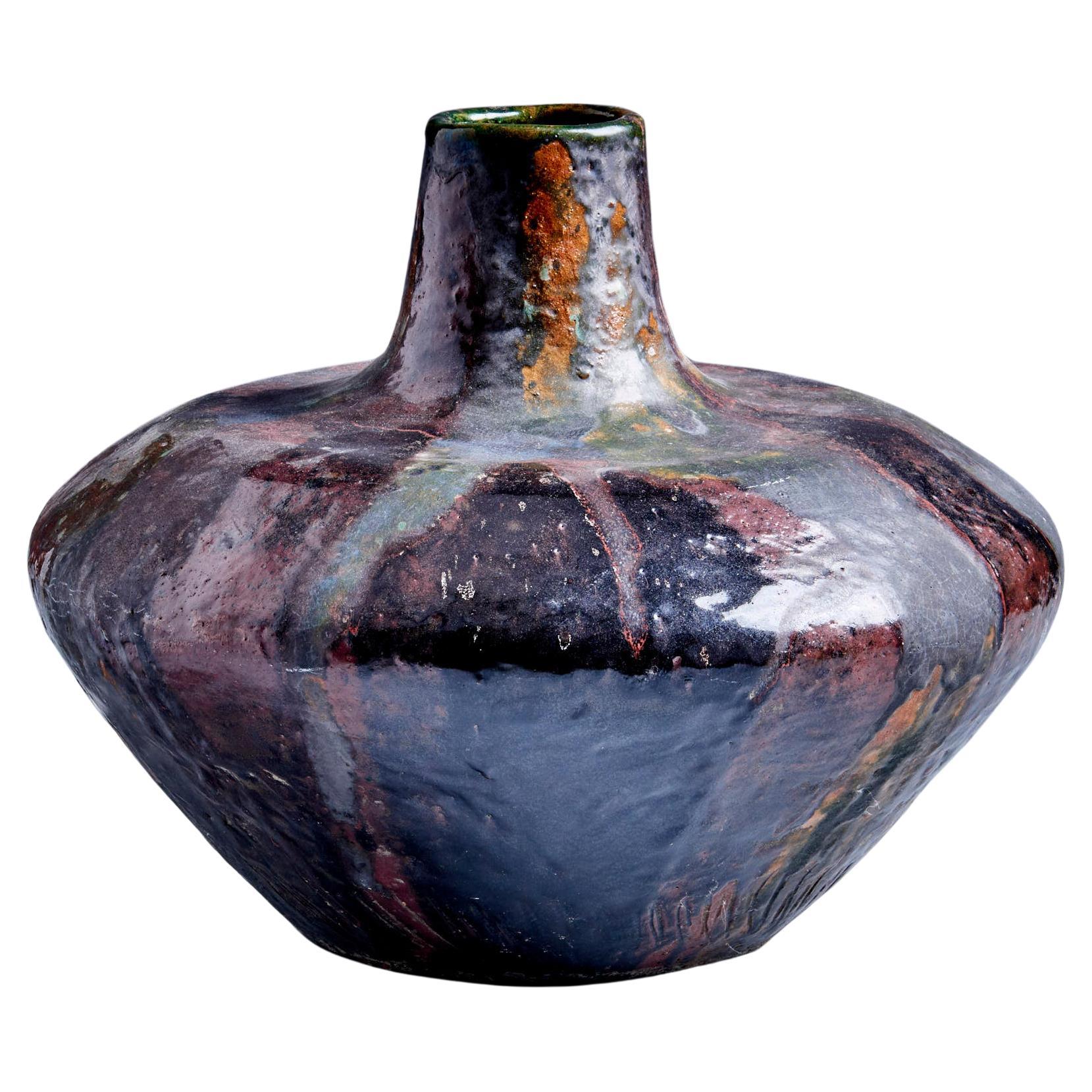 Grande vaso a forma di cipolla con superficie strutturata, attribuito ad Adolf Odorfer