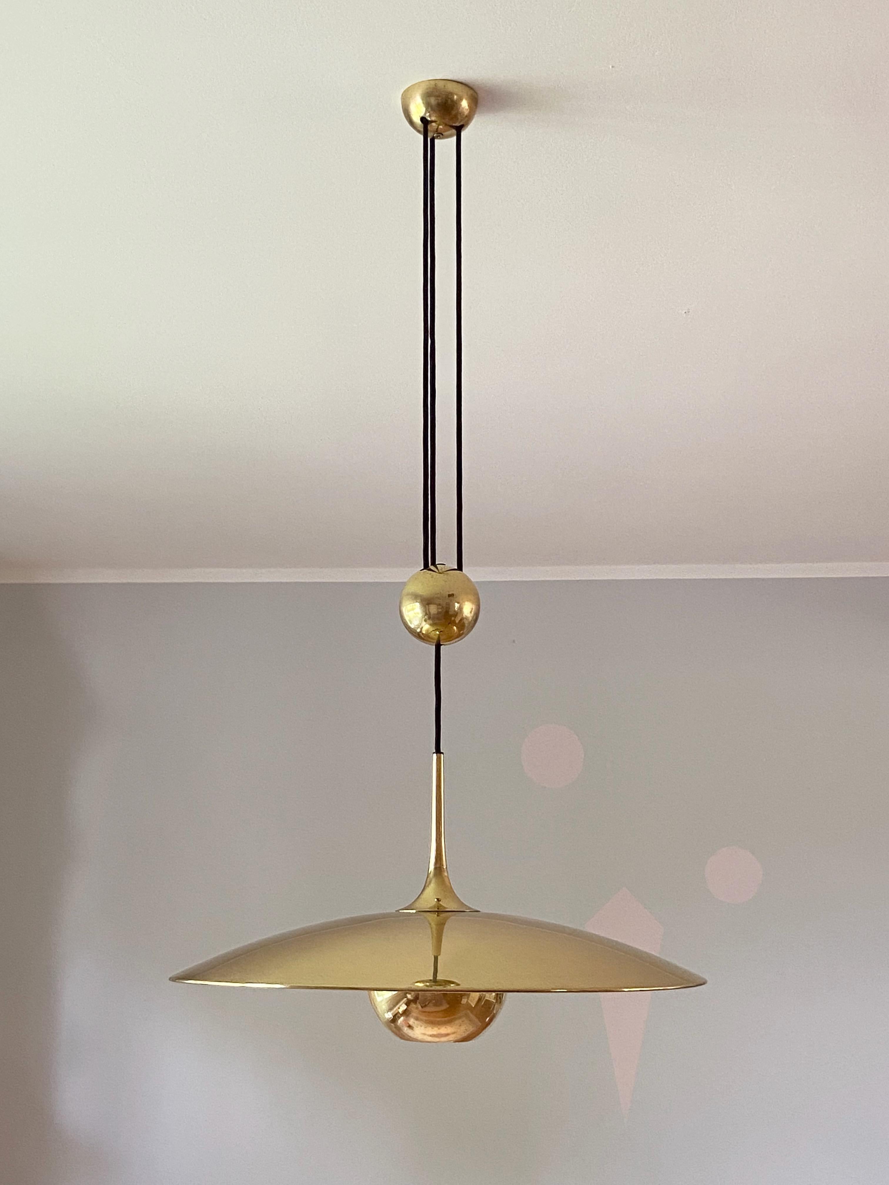 Large Onos 55 Adjustable Brass Counterweight Pendant Light by Florian Schulz 4