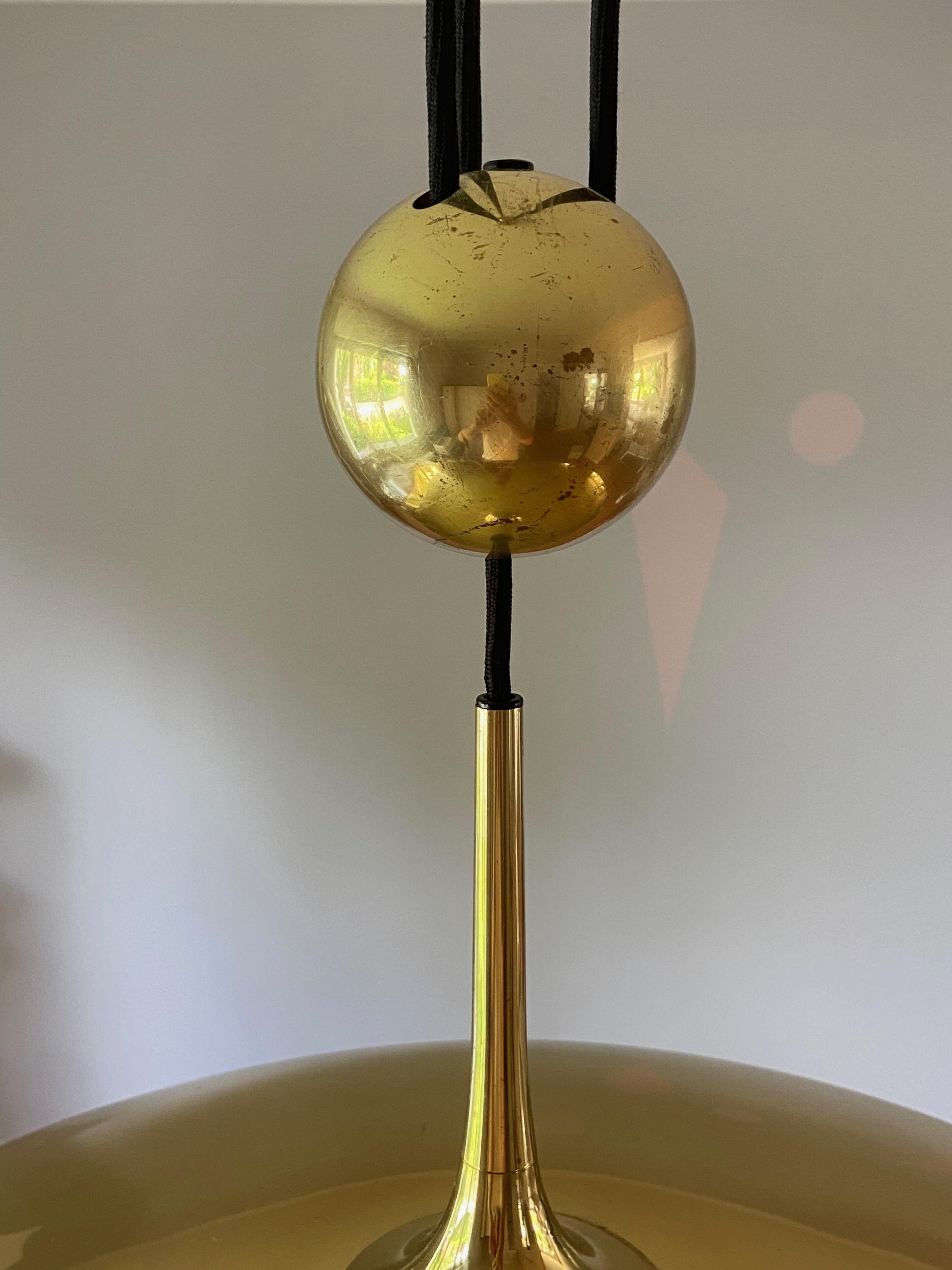 Large Onos 55 Adjustable Brass Counterweight Pendant Light by Florian Schulz 8