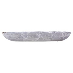 Used Large onyx canoe bowl with craquelet effect