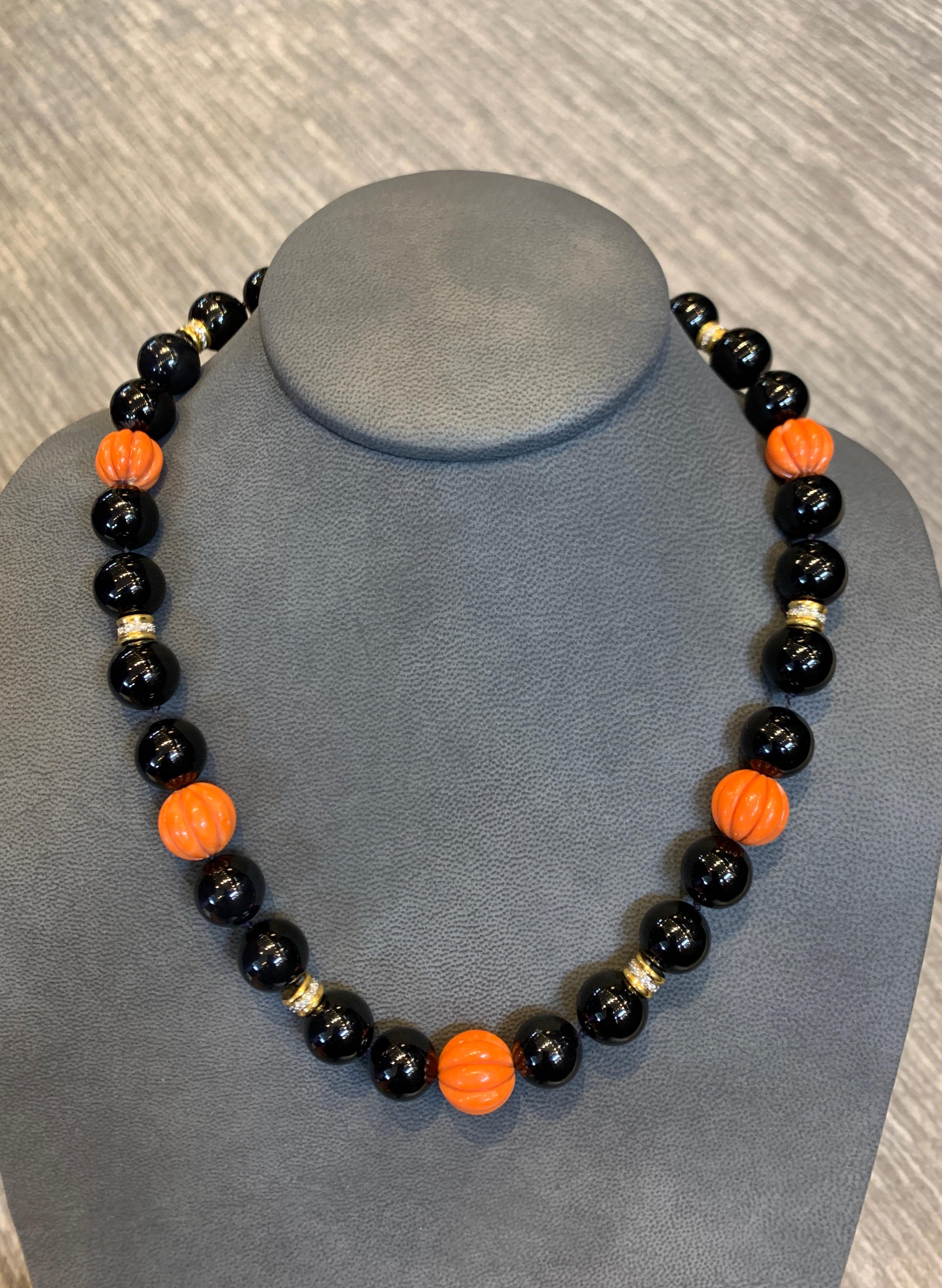 large coral bead necklace