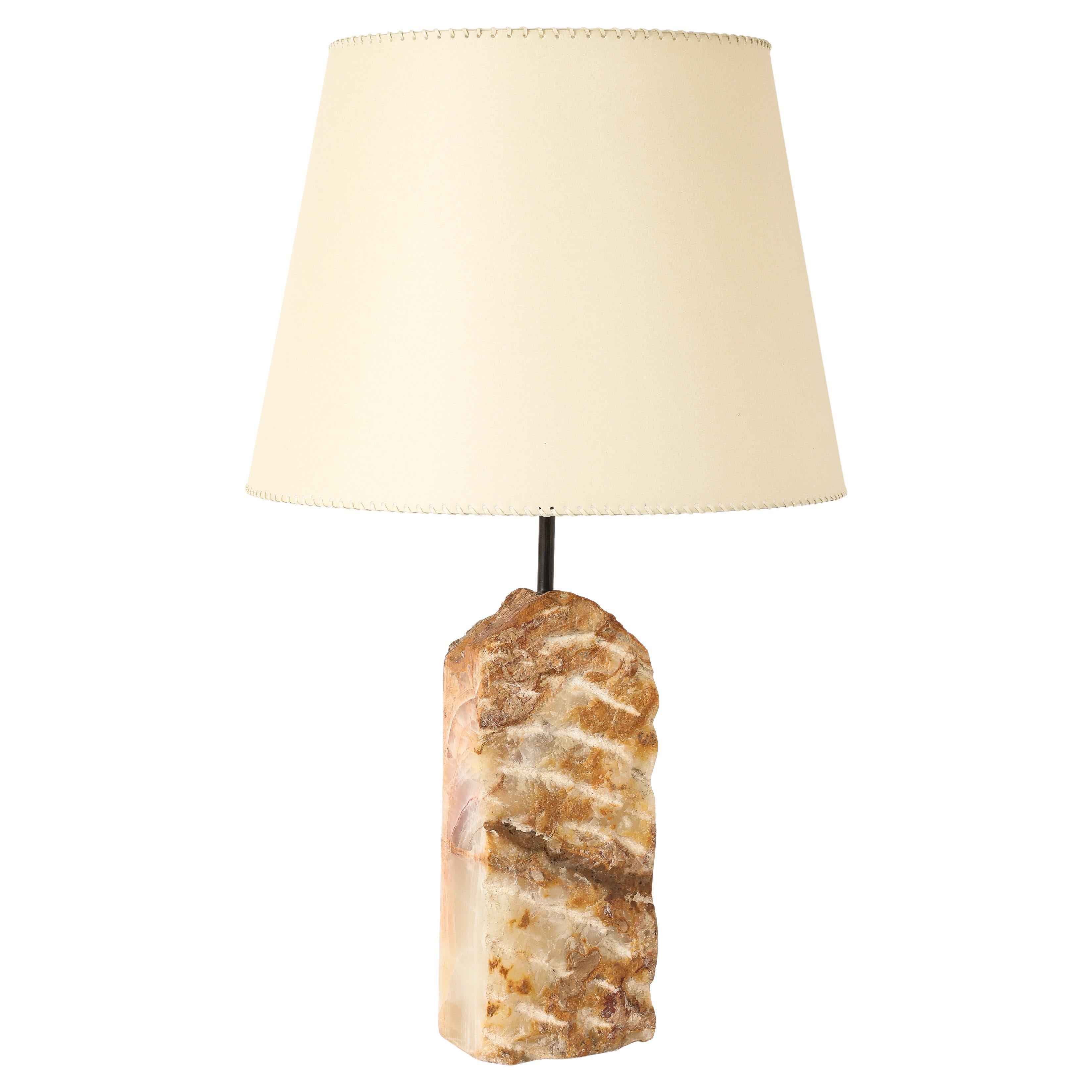 Grande lampe de table en onyx, France, années 1950