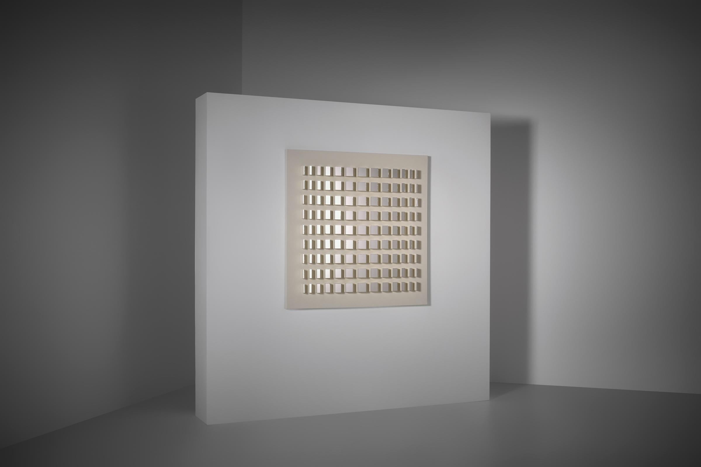 Dutch Large Op Art mirror by Godfried Lonis, the Netherlands 1976 For Sale