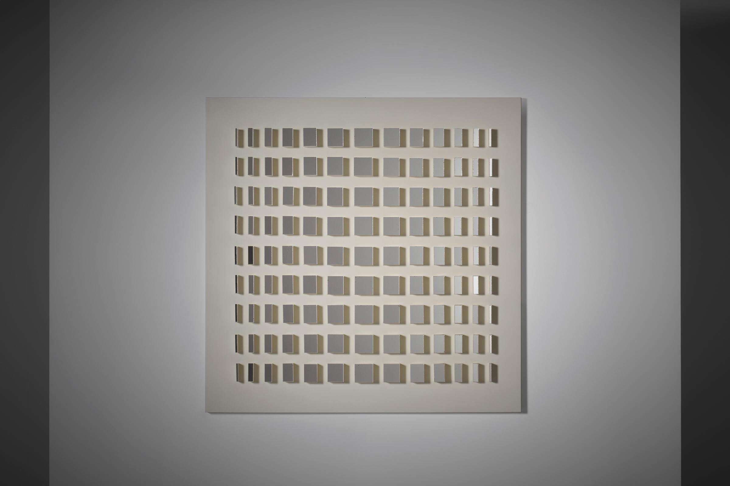 Large Op Art mirror by Godfried Lonis, the Netherlands 1976 For Sale 1
