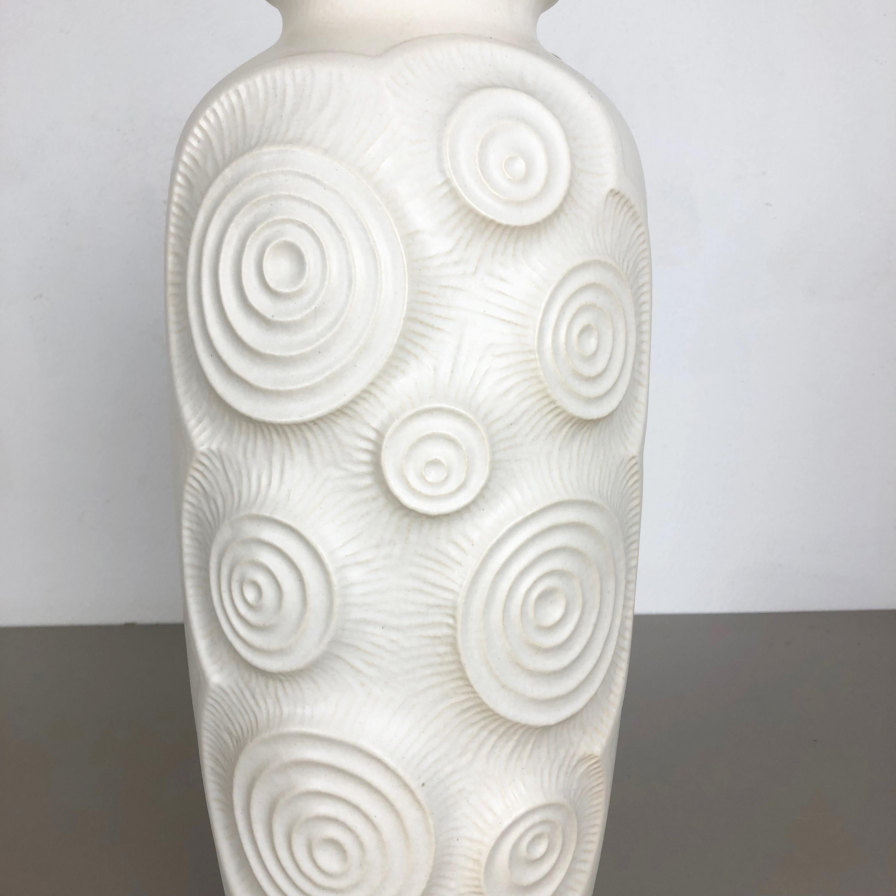 20th Century Large Op Art Pottery Floor Vase Made by Bay Ceramics, Germany, 1960s