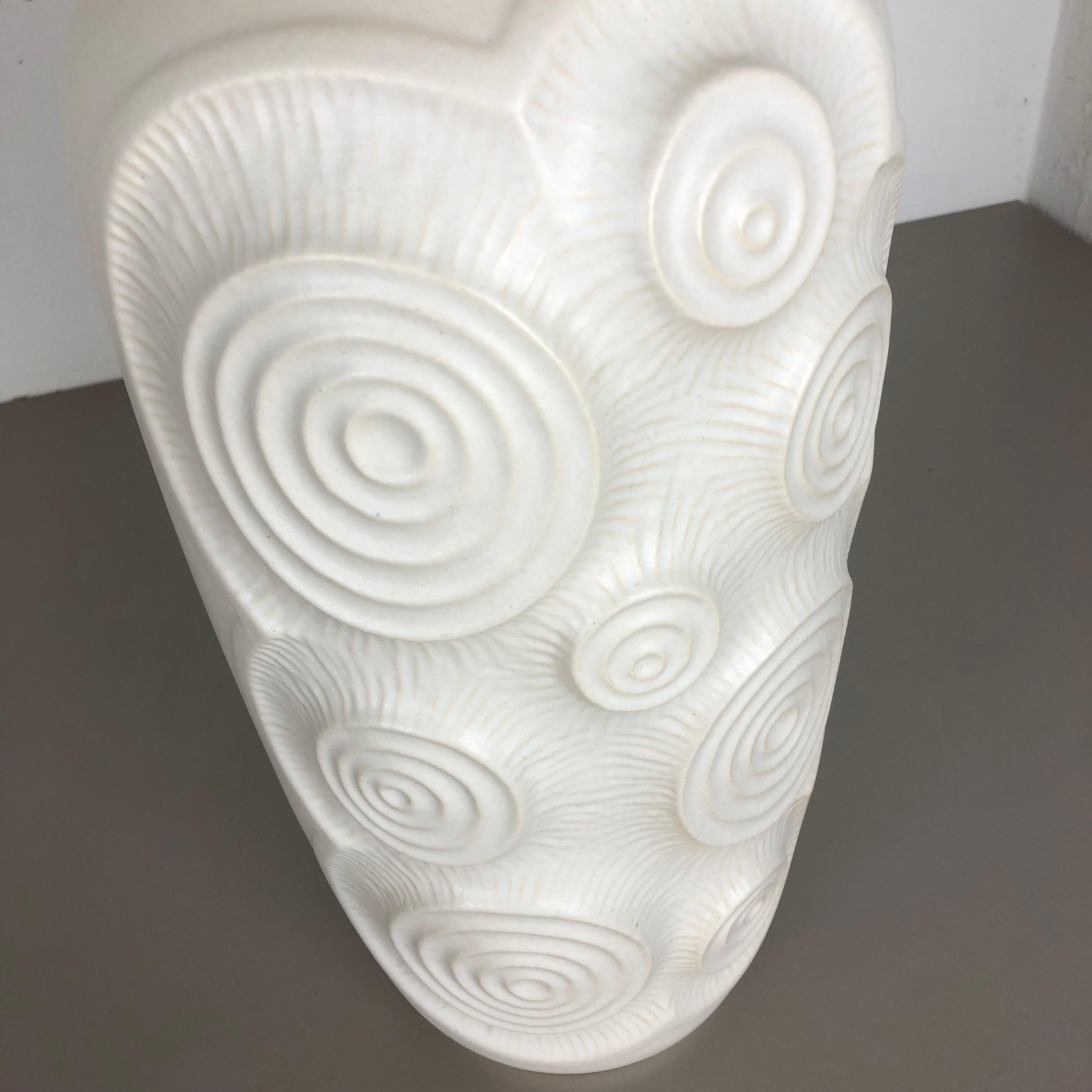 Large Op Art Pottery Floor Vase Made by Bay Ceramics, Germany, 1960s 1