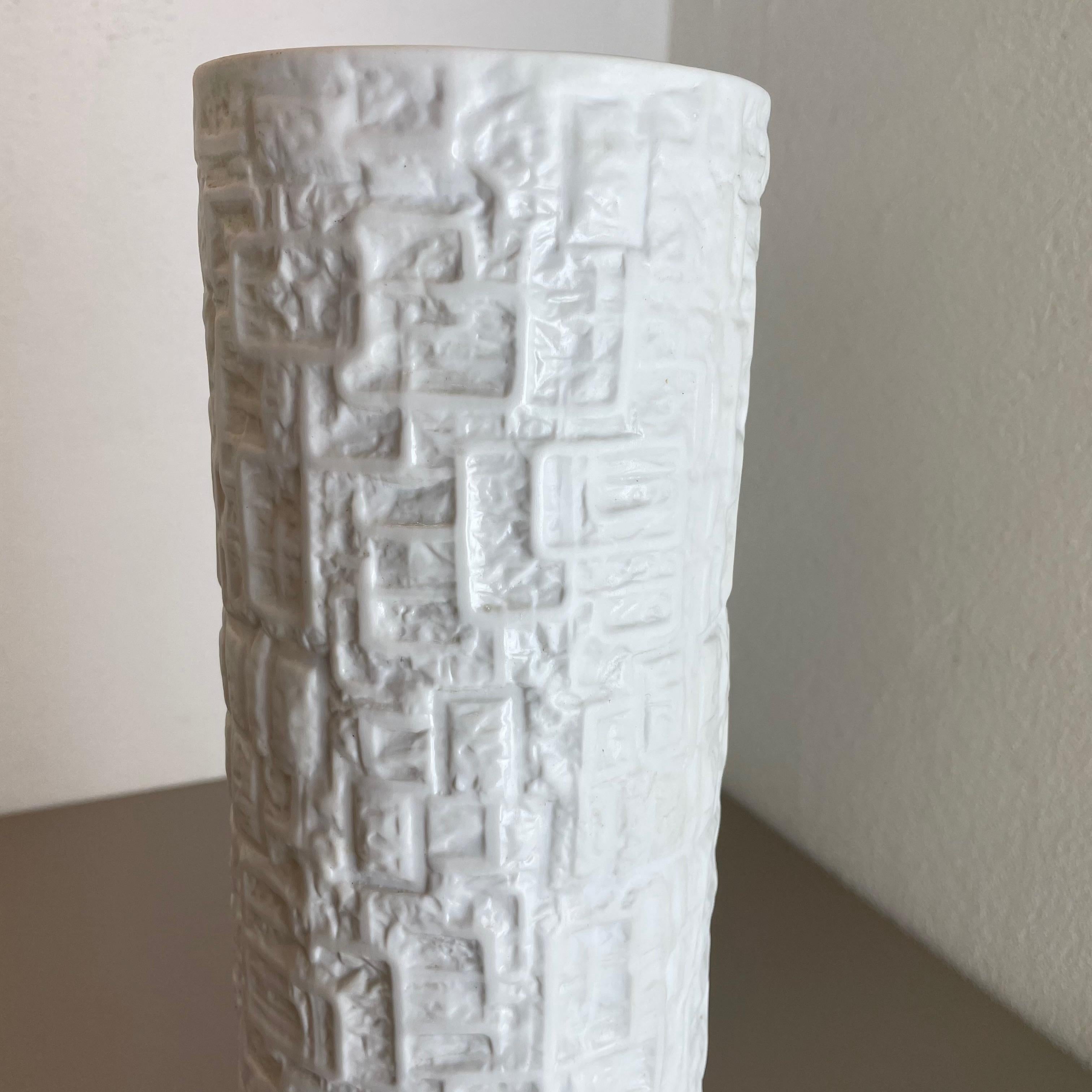 Glass Large OP Art Vase Porcelain Vase by Martin Freyer for Rosenthal, Germany For Sale