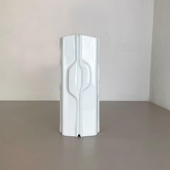 Large Op Art Vase Porcelain German Vase by Fürstenberg Ceramics, Germany, 1970s