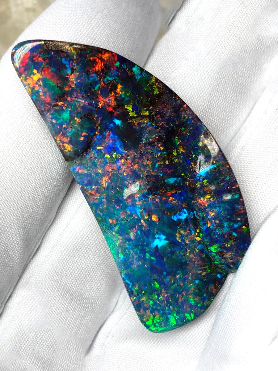 Large Opal Australian gemstone Freeform 47.6ct Blue 6