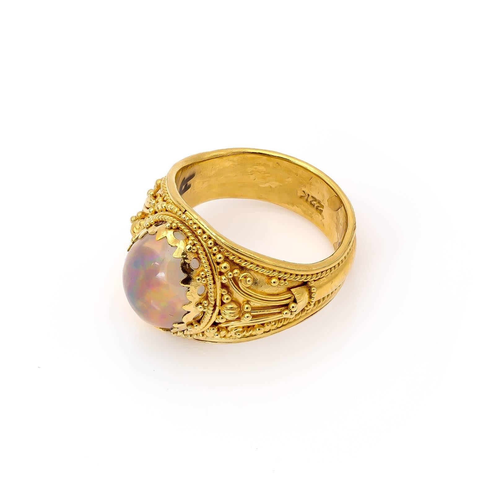 22kt gold ring indian handmade intricate vintage design