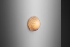 Large Opal Glass Seashell Wall Lamp by Glashütte Limburg, Germany 1970s