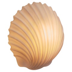 Large Opal Glass Seashell Wall Lamp by Glashütte Limburg, Germany 1970s