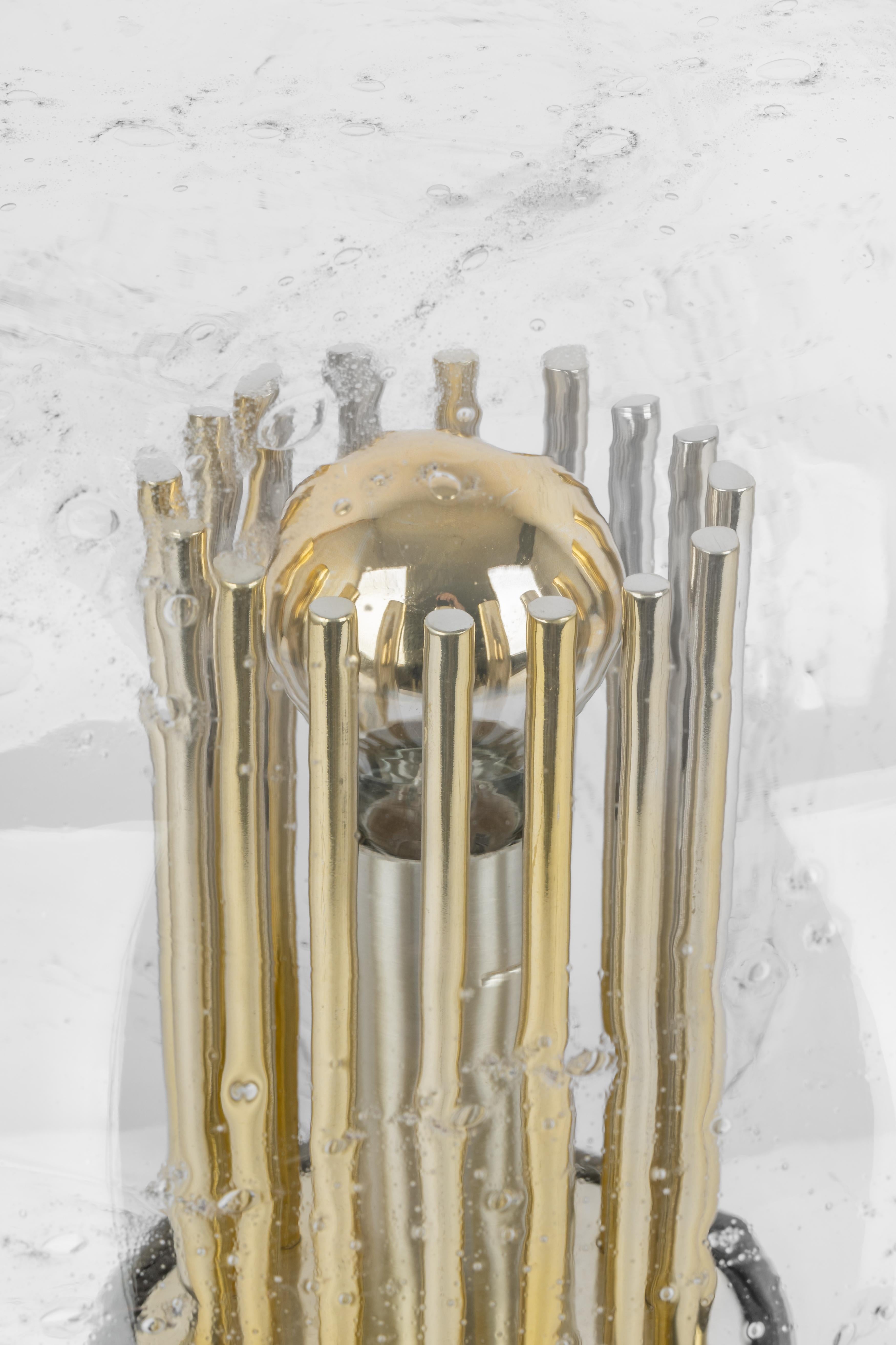Große Opalglas-Tischlampe von Doria, Deutschland, 1970er Jahre (Geblasenes Glas) im Angebot