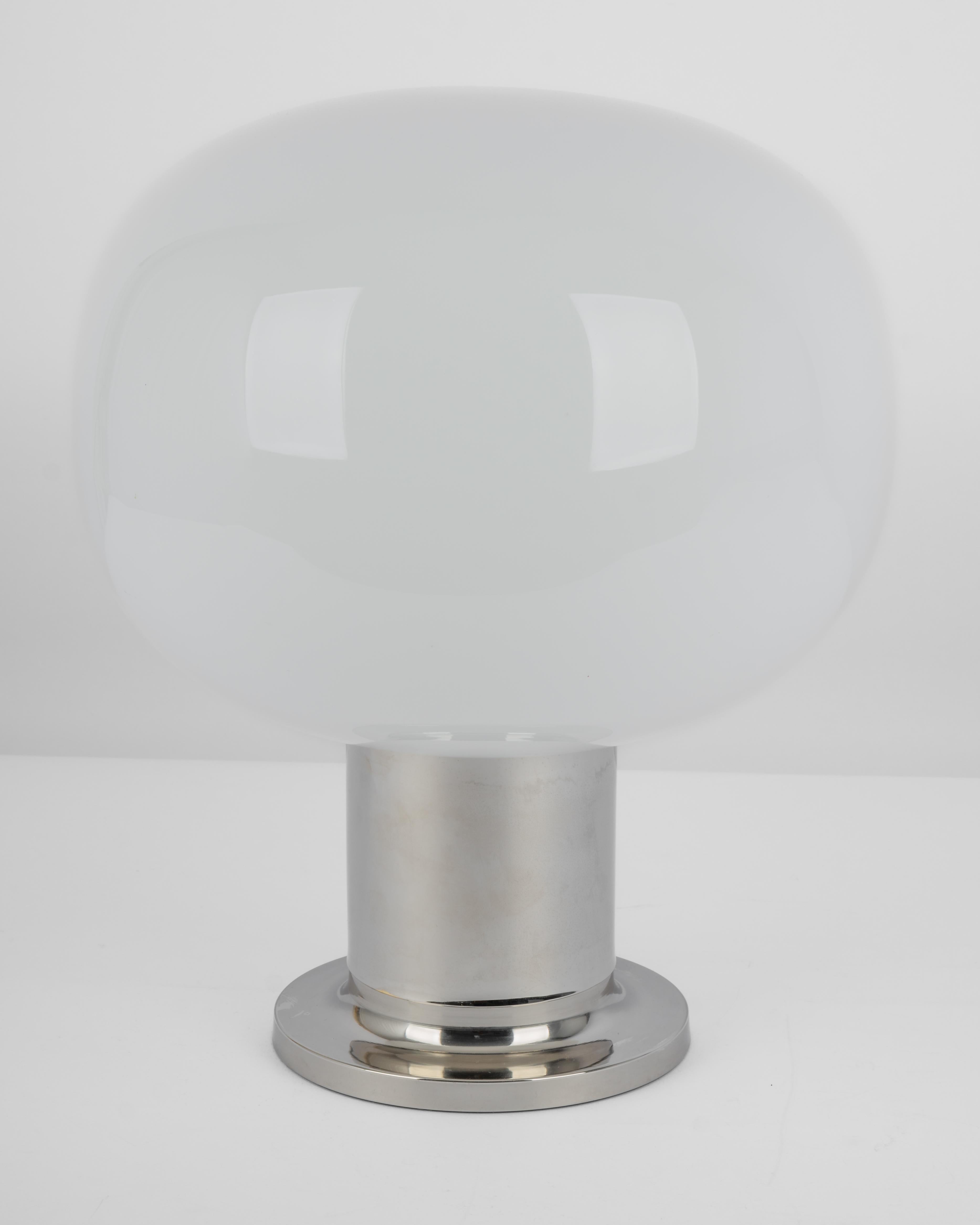 Large Opal Glass Table Lamp by Doria, Germany, 1970s 3