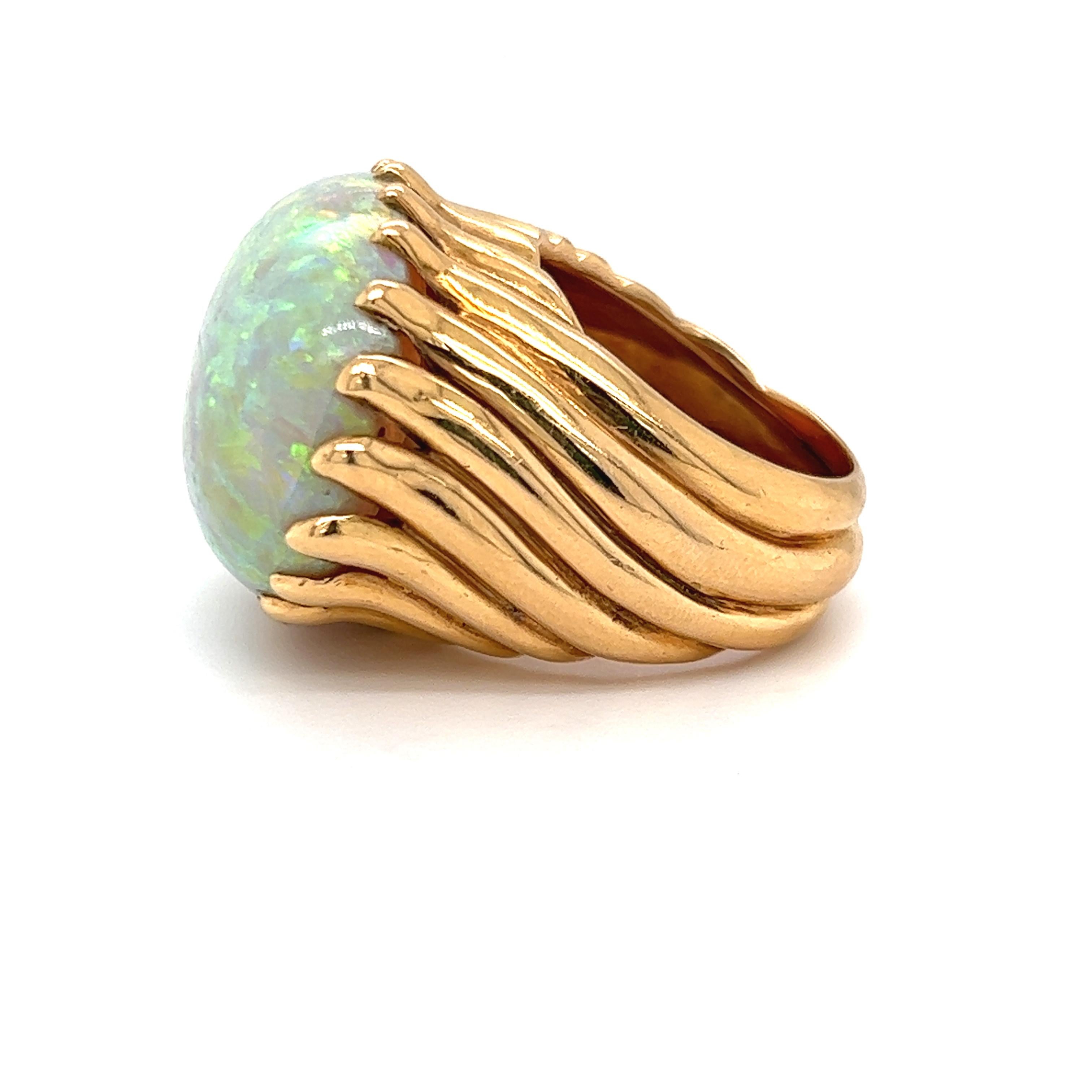Artist Large Opal Gold French Ring