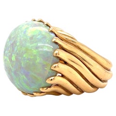 Large Opal Gold French Ring