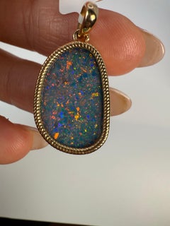 Large opal pendant 14KT yellow gold