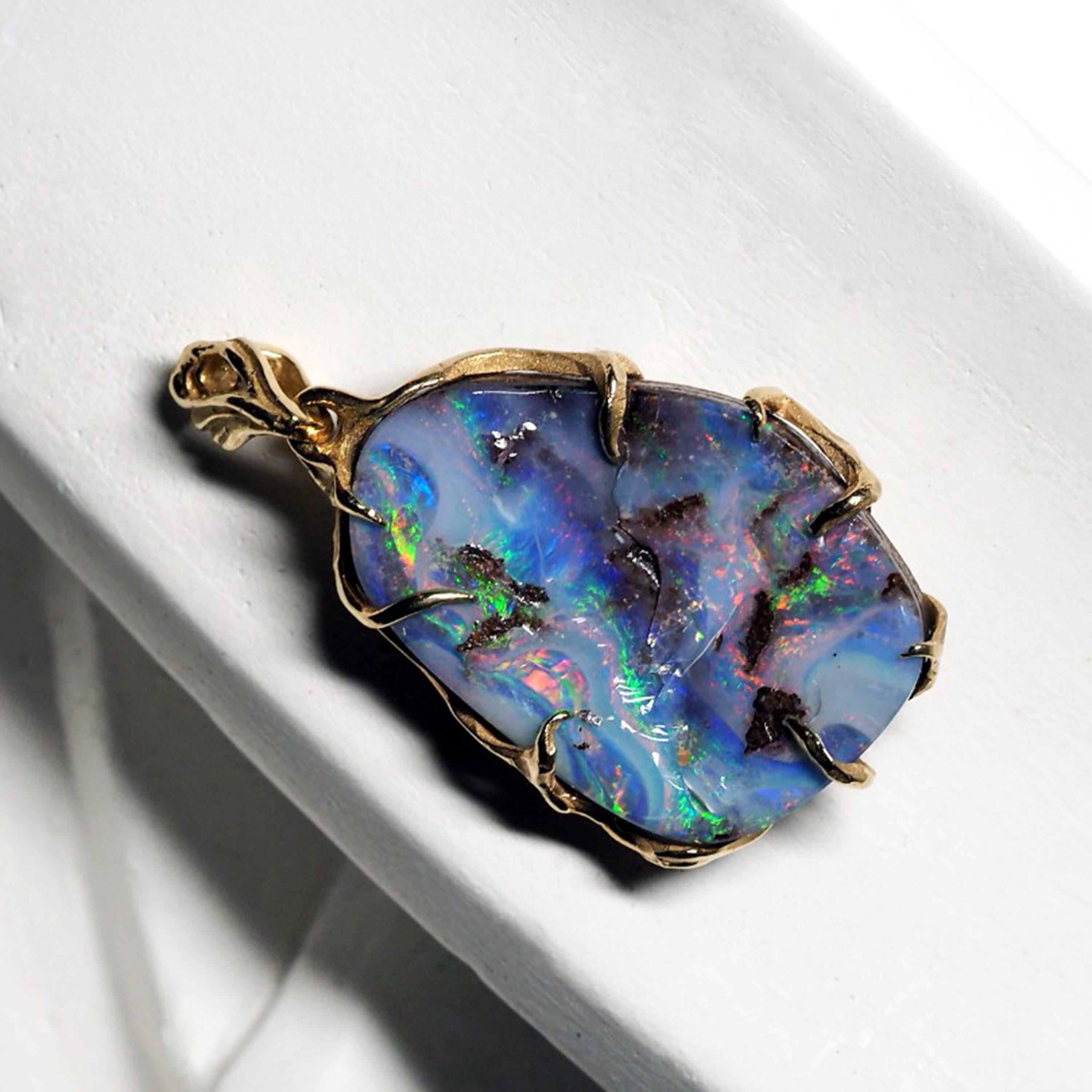 mens opal pendant