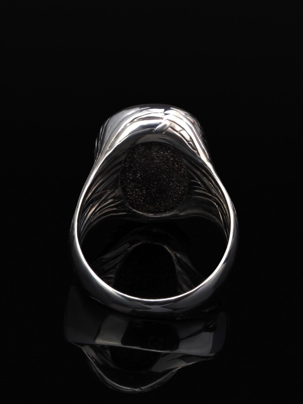 Large Opal Silver Ring Multicolor Magic Forest Natural Australian For Sale 1