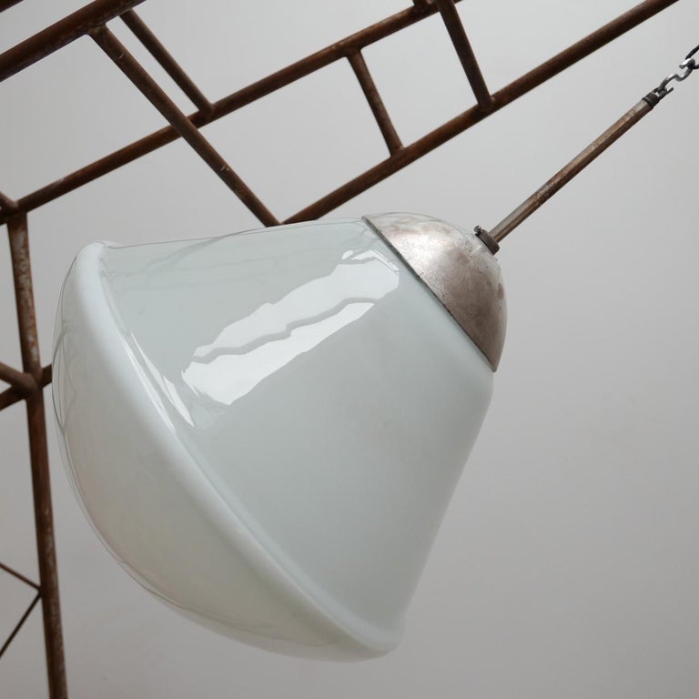 Large Opaline Bauhaus Pendant Lights by Kandem '2' at 1stDibs